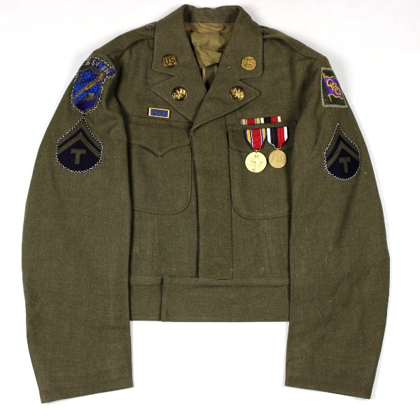 STUNNING Ike Jacket + uniform bag -71st Sig Svc Bn