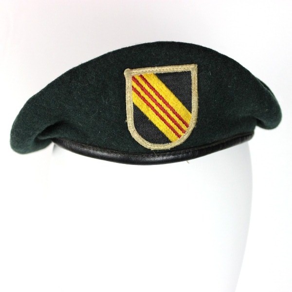 Green beret w/ 5th Special Forces flash  - Dated 1969