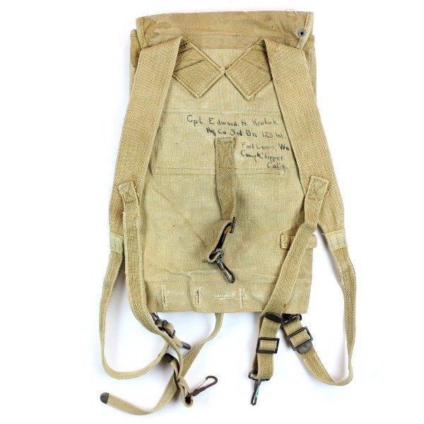M1910 canvas haversack - 31st Infantry Division - Identified