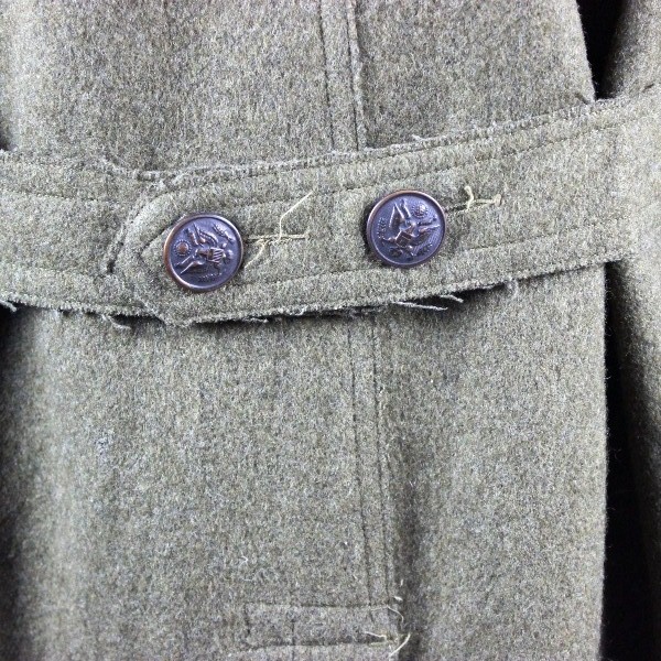 M1918 wool service overcoat - identified