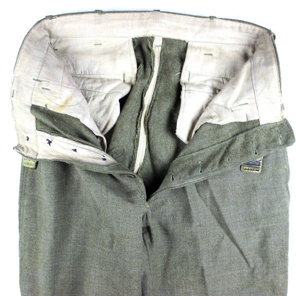 OD wool service trousers w/ belt - W30 L25