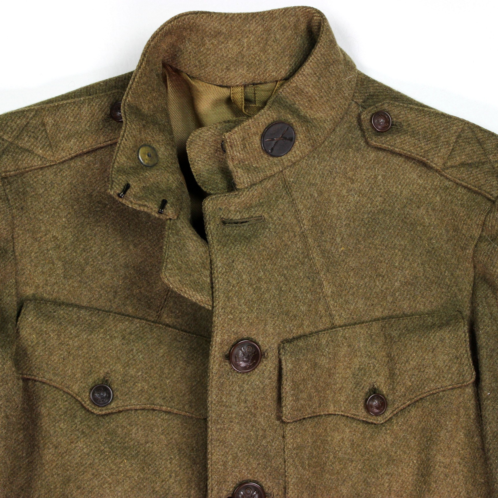 44th Collectors Avenue - M1917 OD wool service coat w/ matching breeches