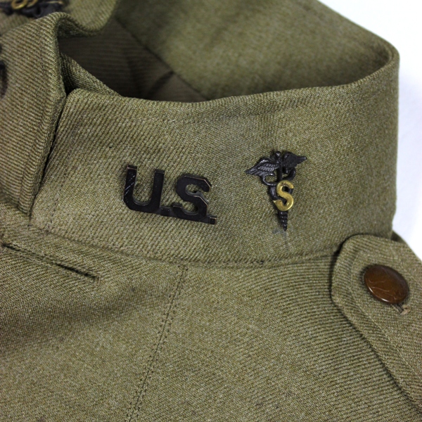 Officers OD wool service coat and breeches - Sanitary Corps