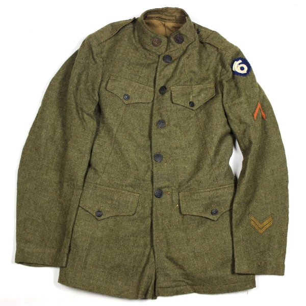 M1918 OD wool Pershing type service coat - 6th Corps