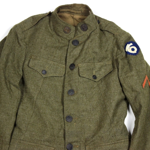 M1918 OD wool Pershing type service coat - 6th Corps