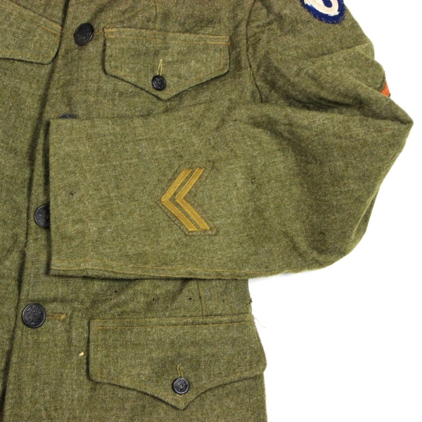 M1918 OD wool Pershing type service coat - 6th Corps