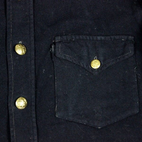 Late 19th c. dark blue wool shirt - 14 x 33