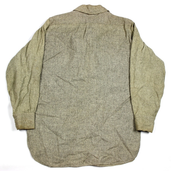 M1917 gray wool flannel pullover shirt - 15 x 33 