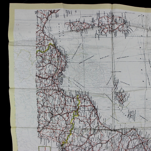 RAF Air Ministry K3/H2 escape silk map - Spain / N. Africa