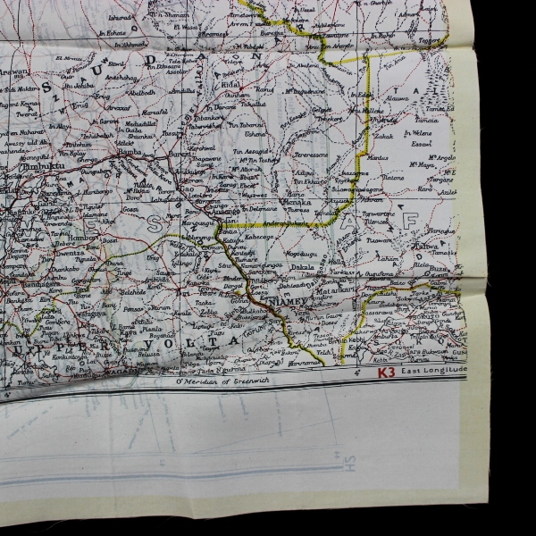 RAF Air Ministry K3/H2 escape silk map - Spain / N. Africa