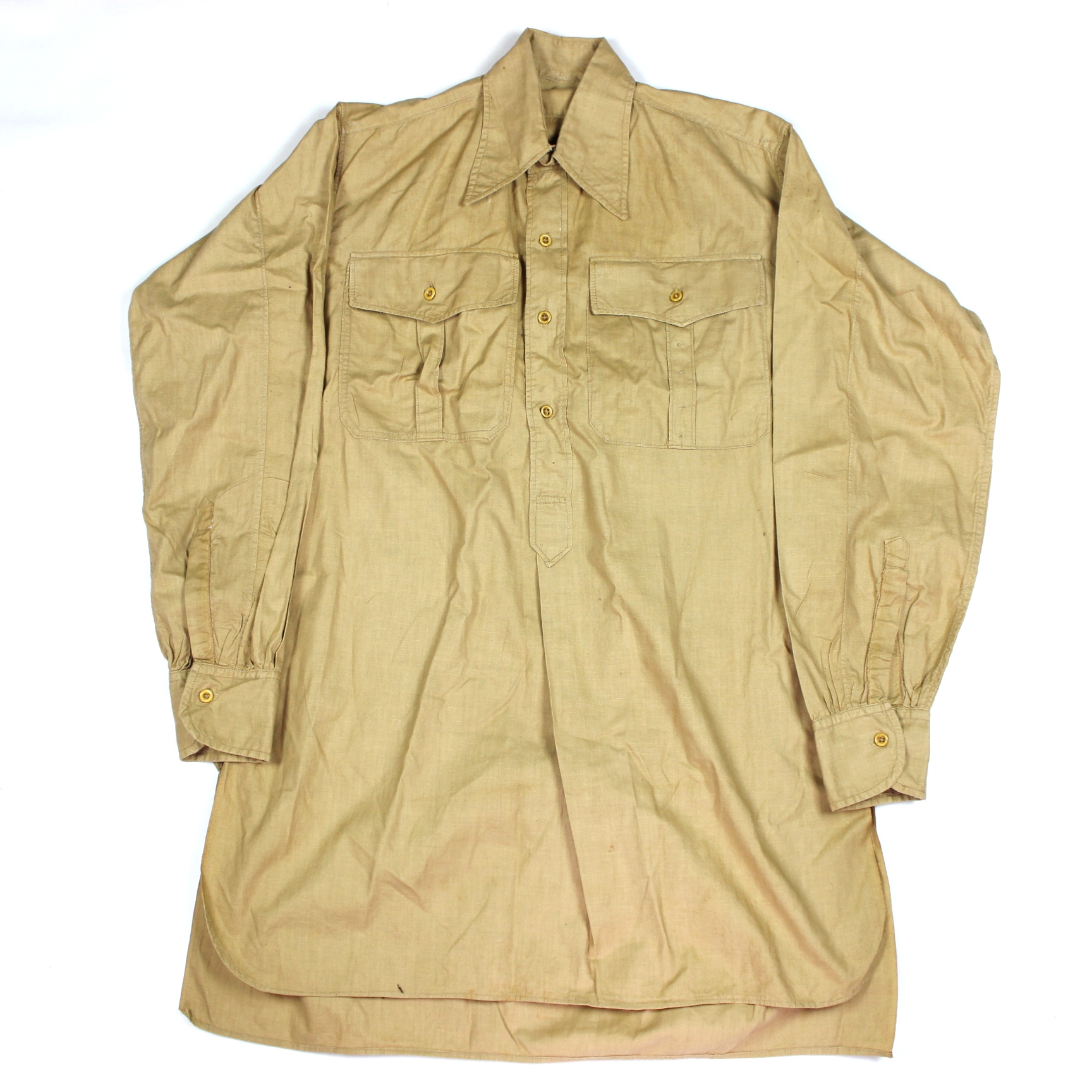 DAK khaki cotton long sleeve service shirt