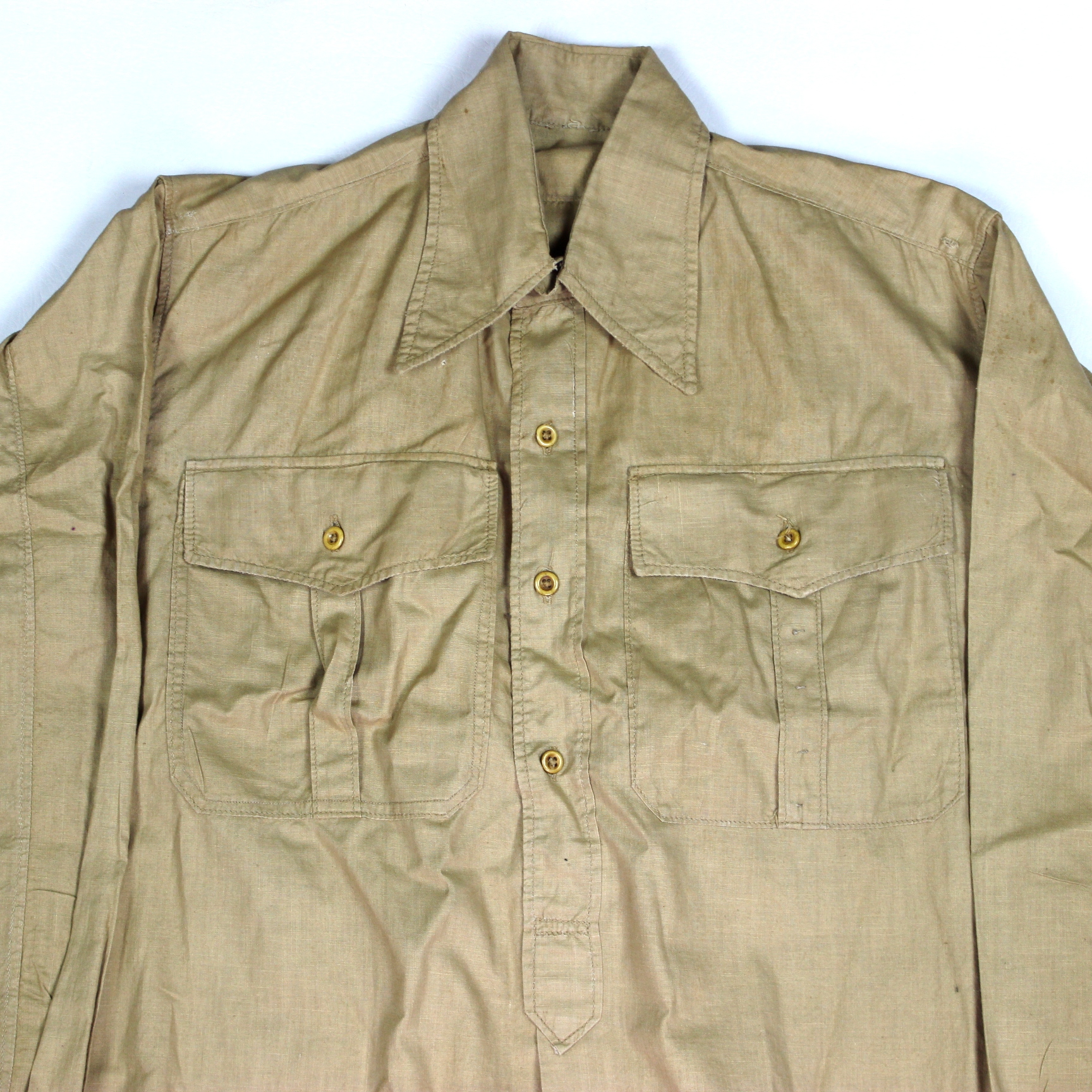 DAK khaki cotton long sleeve service shirt