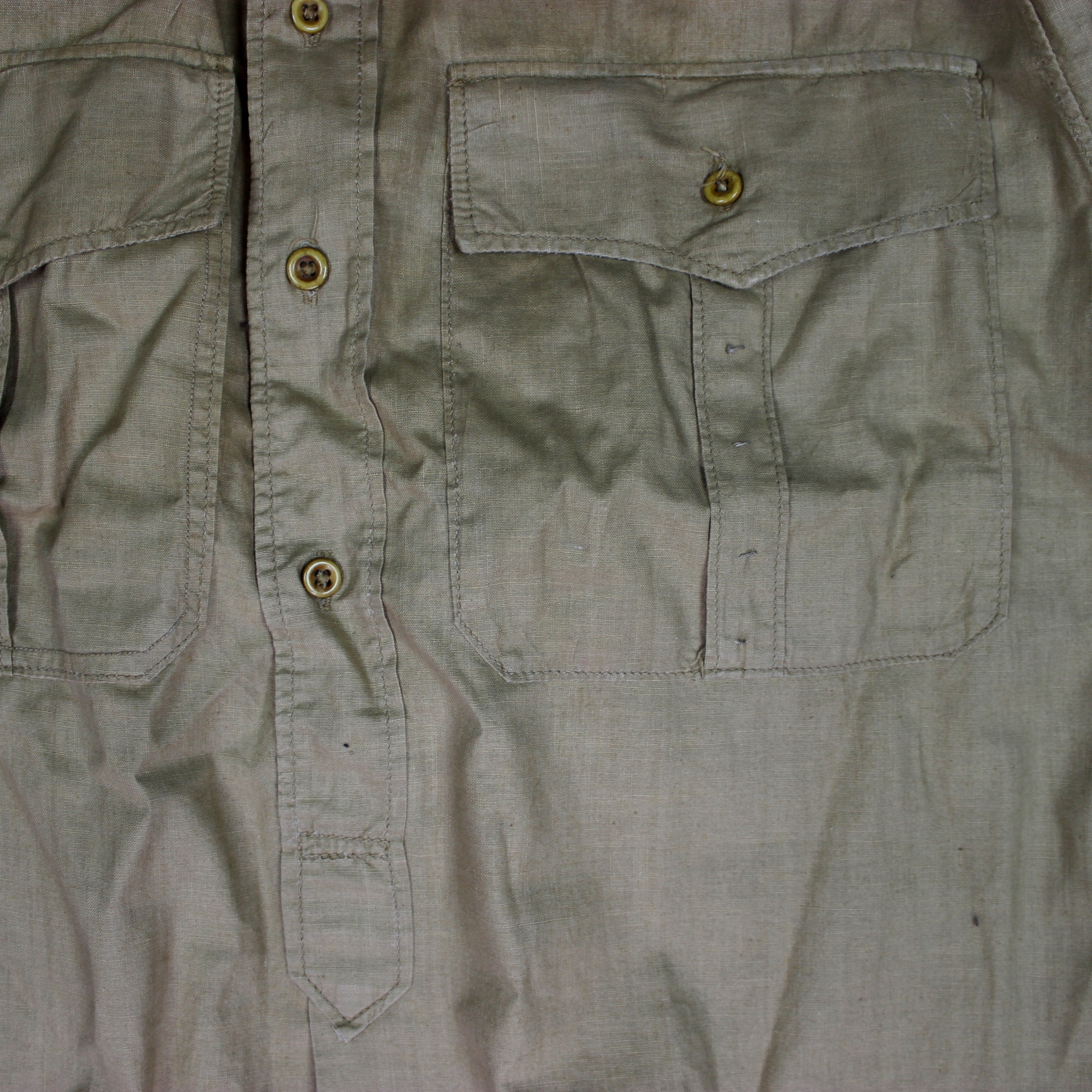 44th Collectors Avenue - DAK khaki cotton long sleeve service shirt