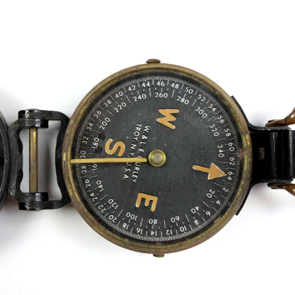 W. & L. E. Gurley lensatic compass w/ waterproof pouch