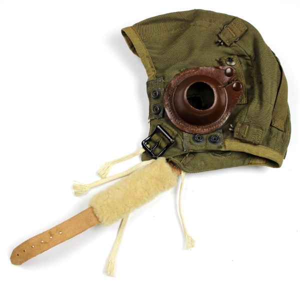 USAAF rigger-modified cloth flight helmet type A9 