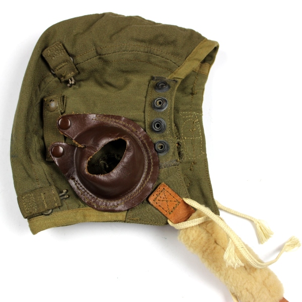 USAAF rigger-modified cloth flight helmet type A9 