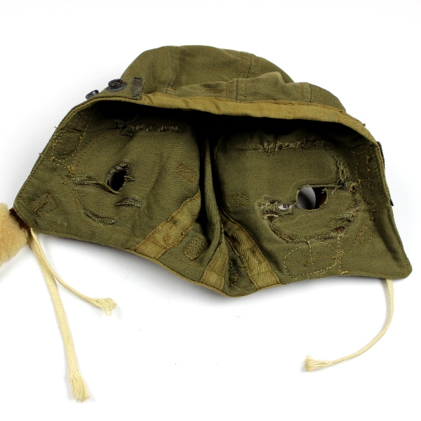 USAAF rigger-modified cloth flight helmet type A9 