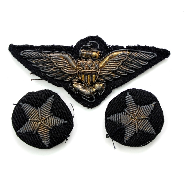 US Navy aviator bullion wings and sleeve stars