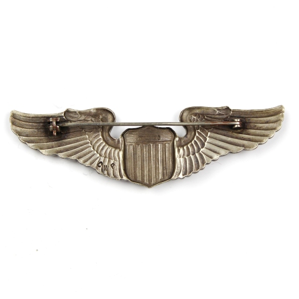 USAAF sterling silver pilot wings - CWP