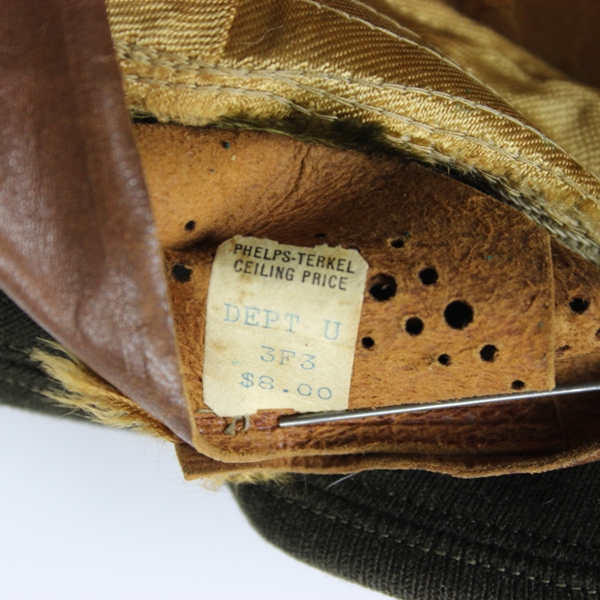 USAAF chocolate gabardine officer service cap - Phelps Terkel tailor