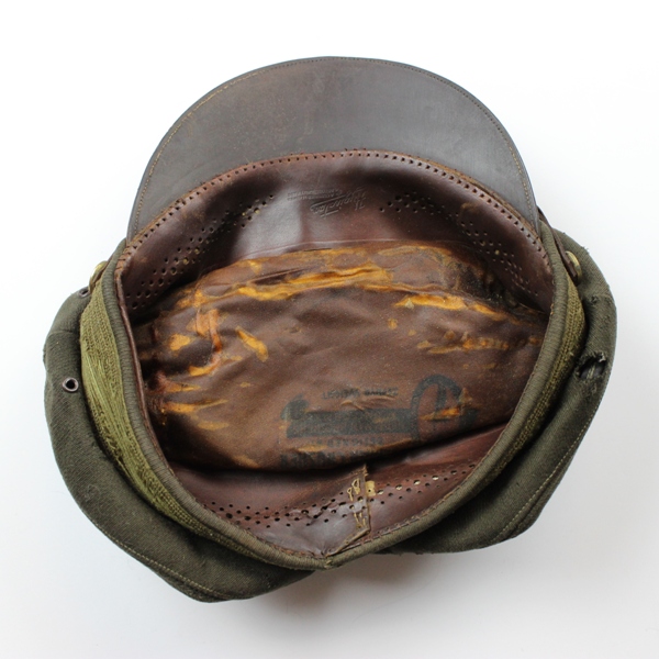 USAAF chocolate gabardine officer service cap - Delman crusher