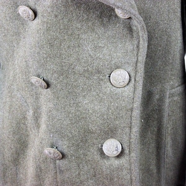 44th Collectors Avenue - M1939 EMs OD wool overcoat shortened by a tailor