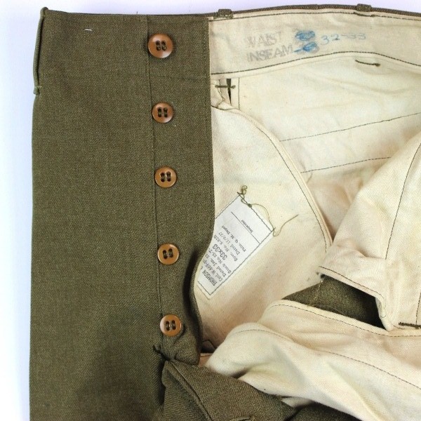 M1937 OD “Mustard” wool serge field trousers - W33 L33 - 1942