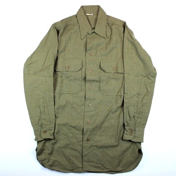 44th Collectors Avenue - US Army EMs brown “mustard” wool flannel shirt ...