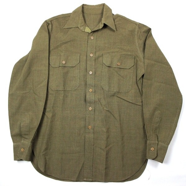 US Army EMs brown wool flannel shirt - 14 - 34