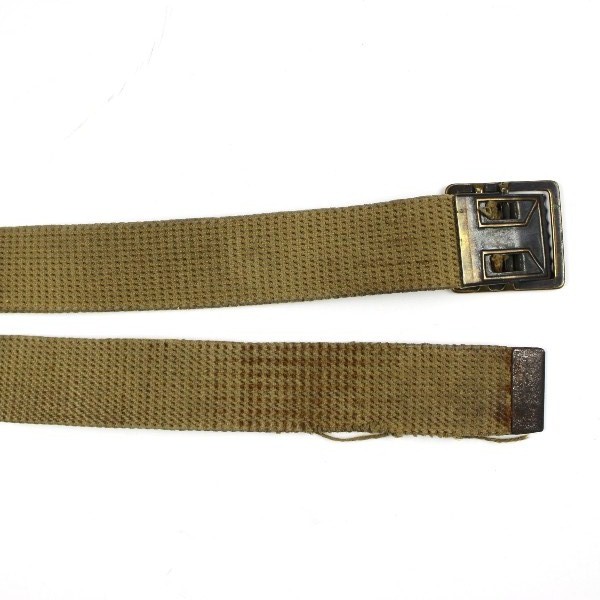 M1937 Khaki / tan cotton webbing EMs trousers belt - JQMD 43