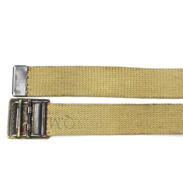 M1937 Khaki / tan cotton webbing EMs trousers belt