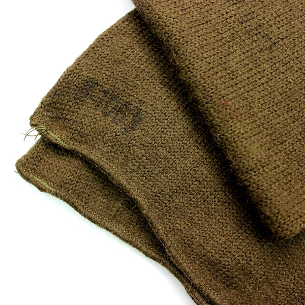 Brown wool knit field scarf