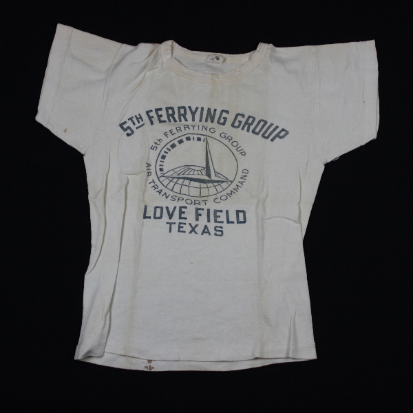 Scarce 1940s white cotton t-shirt - 5th Ferrying Group