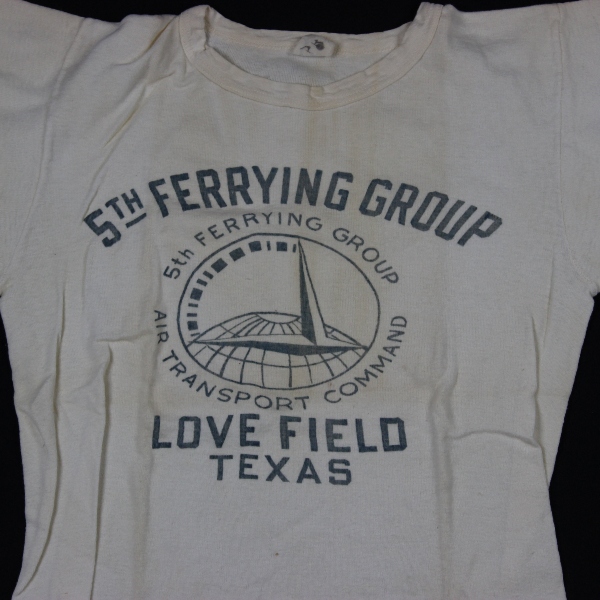 Scarce 1940s white cotton t-shirt - 5th Ferrying Group