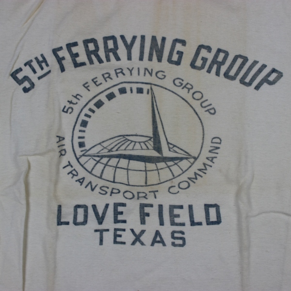 Scarce 1940s white cotton t-shirt - 5th Ferrying Group