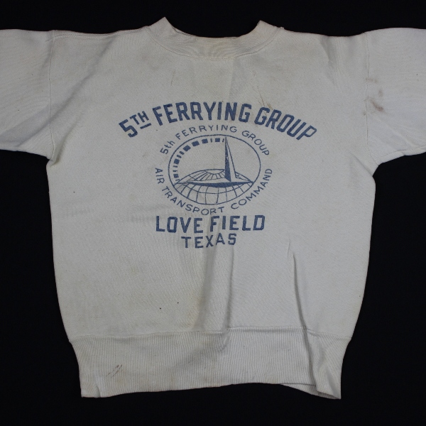 Scarce 1940s white cotton sweatshirt - 5th Ferrying Group