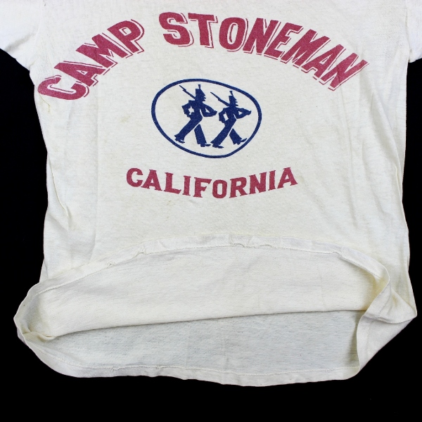 Scarce 1940s white cotton t-shirt - Camp Stoneman, CA