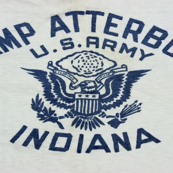 Scarce 1940s white cotton t-shirt - Camp Atterbury, IN