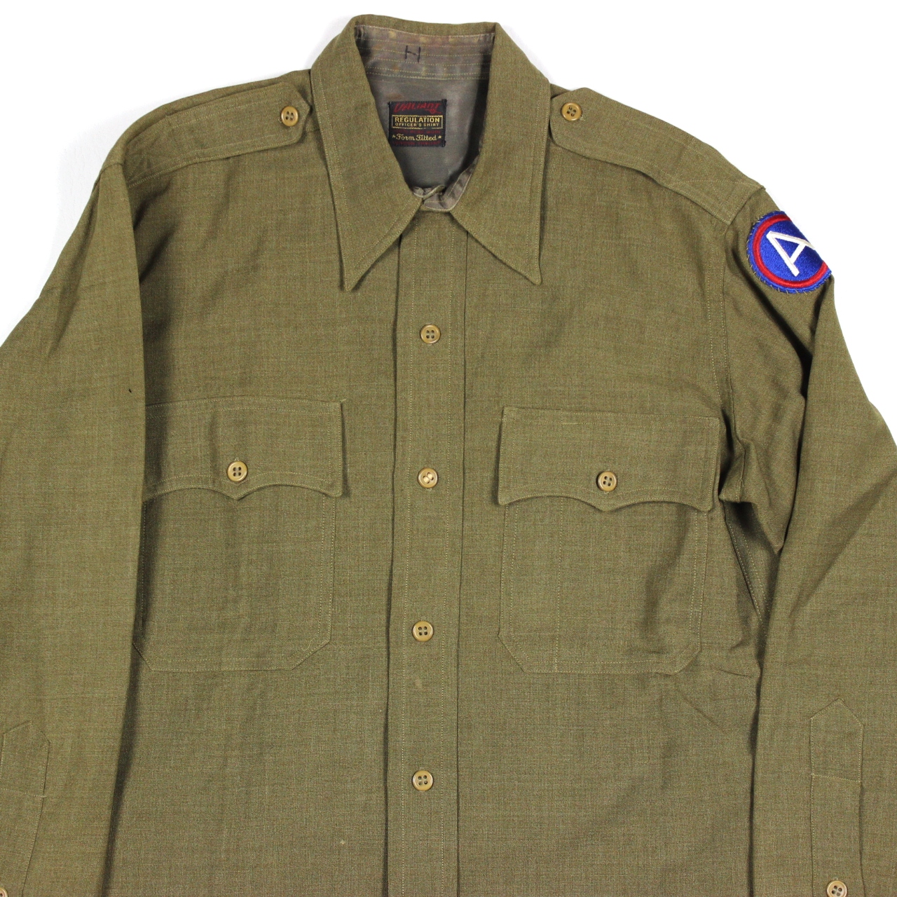 44th Collectors Avenue - US Army OD wool flannel officers dress shirt ...
