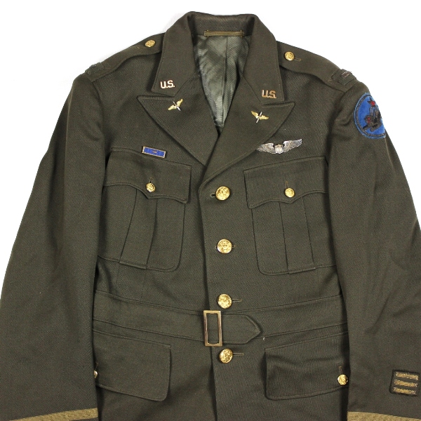 USAAF OD wool gabardine officers dress jacket - 14th AF bullion