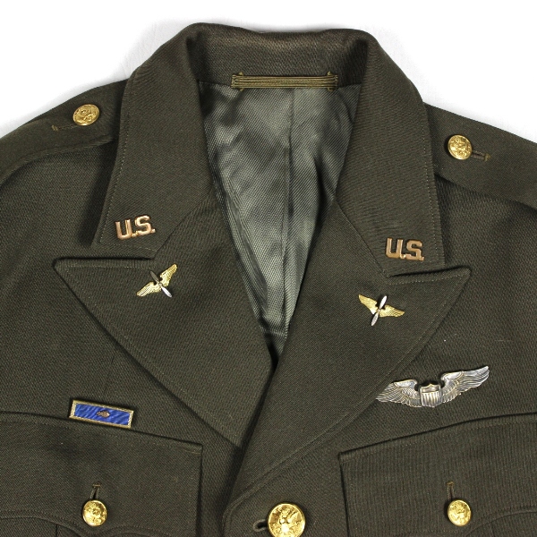 USAAF OD wool gabardine officers dress jacket - 14th AF bullion