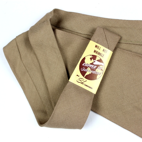 Khaki / Tan wool service necktie