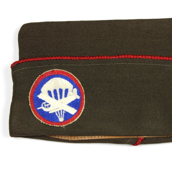 OD wool enlisted men side cap - Airborne artillery