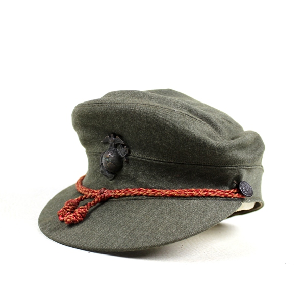 USMCWR forest green officer dress cap - Identified