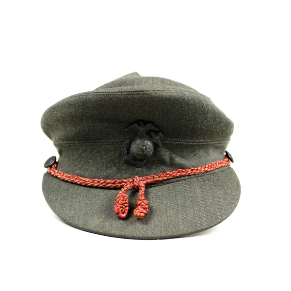 USMCWR forest green officer dress cap - Identified